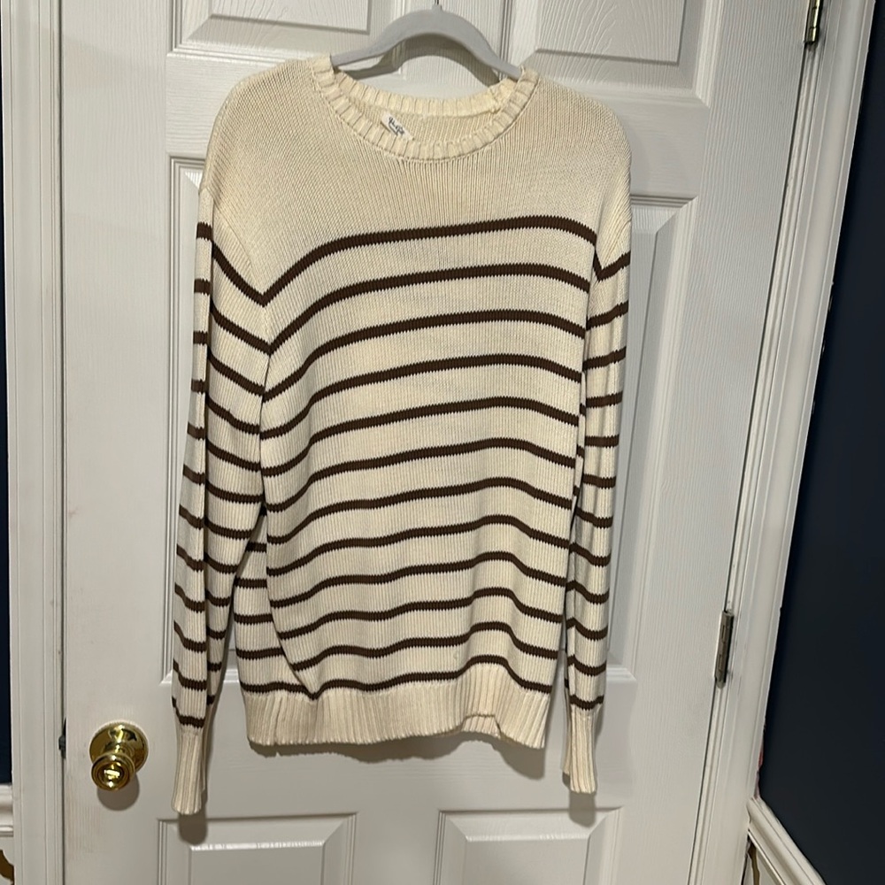 Brown and cream striped sweater